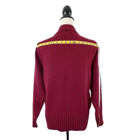 Townhouse Vintage Women’s Burgundy Knit V-Neck Cardigan Sweater Size M - Picture 5 of 10